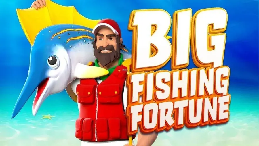 An arcade-style fishing game screen showing animated fish targets and a shooting cursor interface